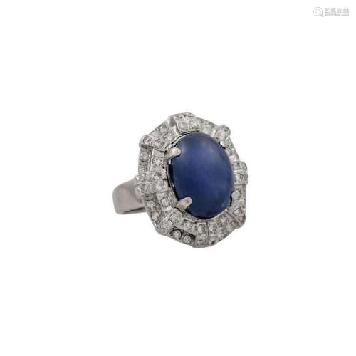 Ring mit Sternsaphir ca. 11 ct,