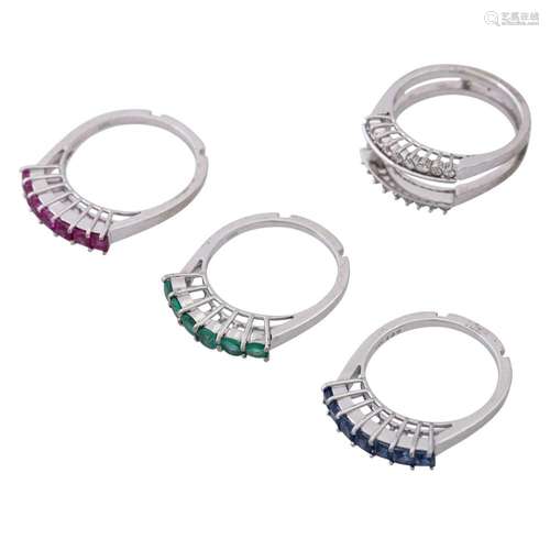 Wechselring-Set 4-teilig mit Brillanten von ca. 0,33 ct