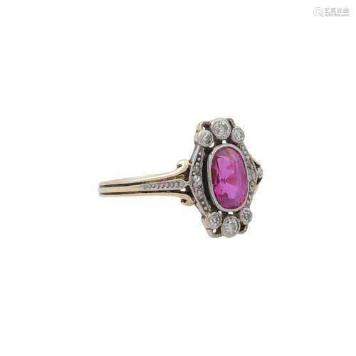 Ring mit Rubin ca. 1,5 ct,