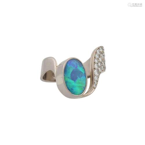 LUTZ WAUSCHKUHN Ring mit Schwarzopal