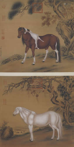 Chinese Horse Painting by Giuseppe Castiglione