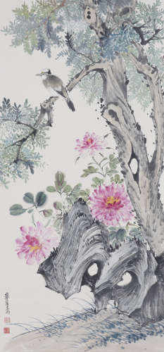 Chinese Flower Painting by Jiang Hanting