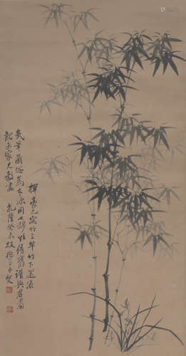 Ink bamboo,by Zheng Xie