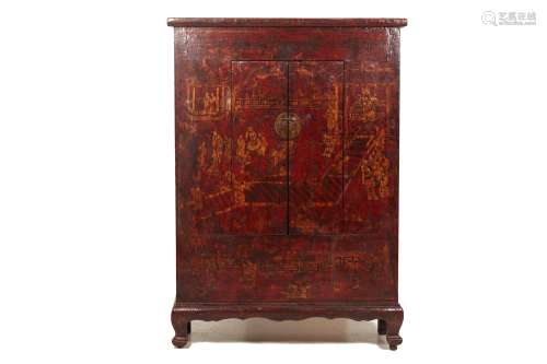 A CHINESE LACQUERED CABINET