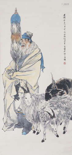 Chinese Figure Painting by Ren Bonian