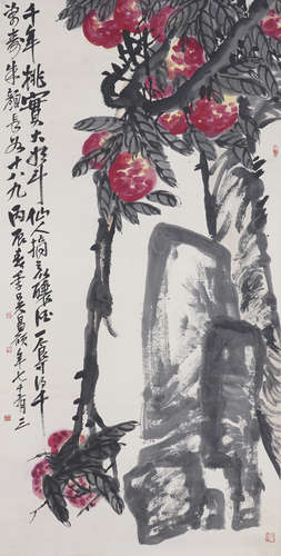 Chinese Flower Painting by Wu Changshuo