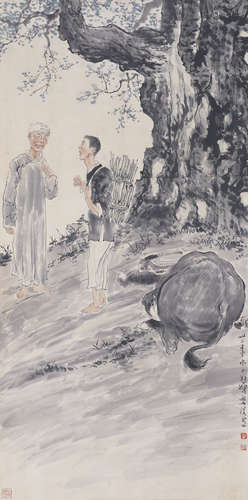 Chinese Figrue Painting by Xu Beihong