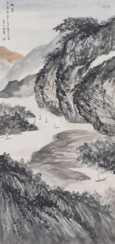 Chinese Landscape Painting by He Tianjian