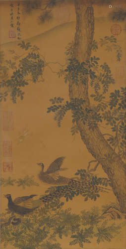 Chinese Bird-and-Flower Painting by Shen Quan