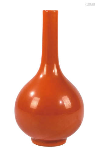 民國 珊瑚紅膽瓶
