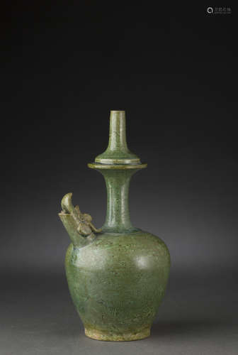 Glazed Oil Vase from Yuan元代绞胎绞油净瓶