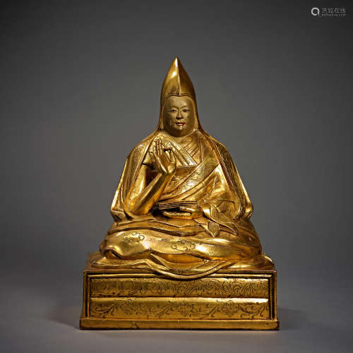 Qing Dynasty of China,Bronze Gilt Tibetan Buddha Statue