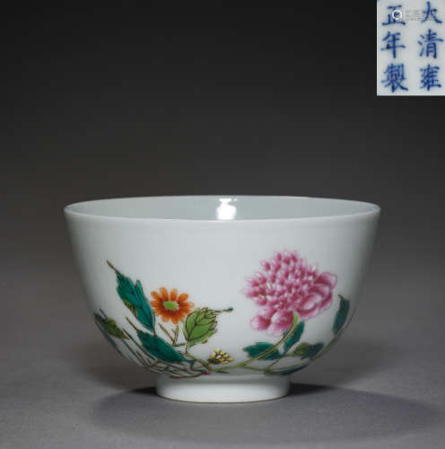 Qing Dynasty of China,Famille Rose Flower Pattern Bowl