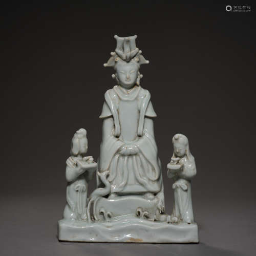 Yuan Dynasty of China,Green White Glaze Character Statue