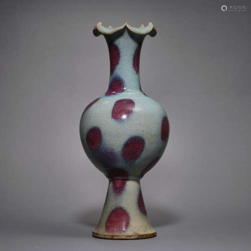 Song Dynasty of China,Jun Kiln Flower Mouth Bottle
