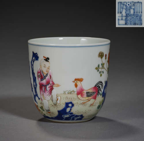 Qing Dynasty of China,Famille Rose Character Cup