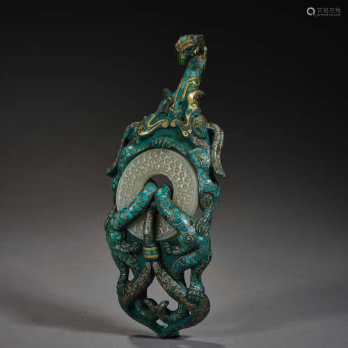 Warring States Period of China,Gold and Silver Inlaid Jade B...