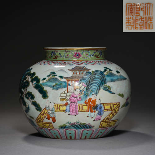 Qing Dynasty of China,Famille Rose Character Jar