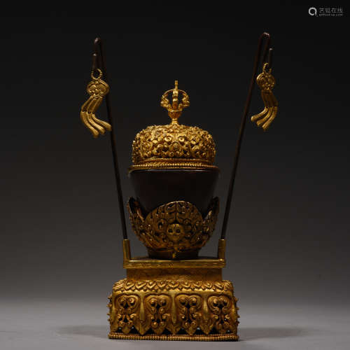 Qing Dynasty of China,Bronze Gilt Gabala Bowl