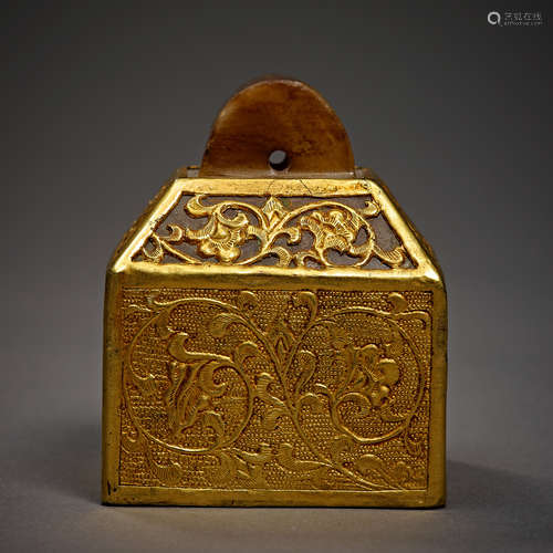 Liao Dynasty of China,Gilt Covered Jade Seal