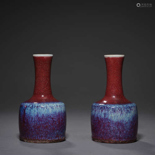 Qing Dynasty of China,Ji-Red Glaze Kiln Changed Bottle