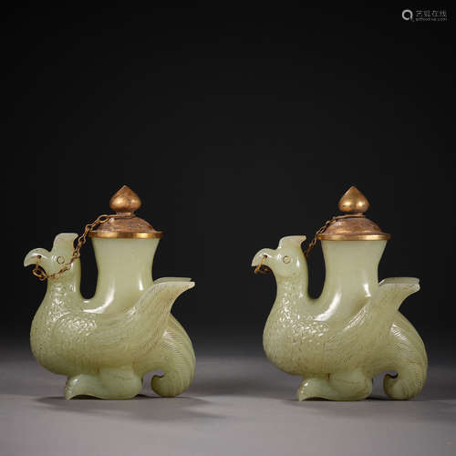 Liao Dynasty of China,Jade Gilt Lidded Pot