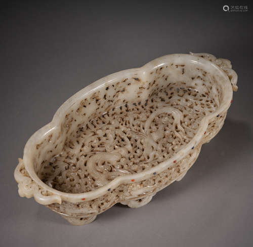 Tang Dynasty of China,Open Work Jade Plate