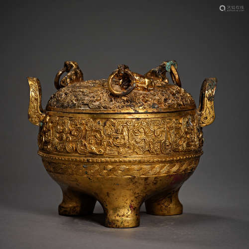 Qing Dynasty of China,Bronze Gilt Fumigation Furnace
