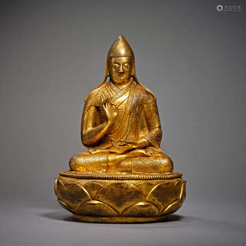 Qing Dynasty of China,Bronze Gilt Tibetan Buddha Statue