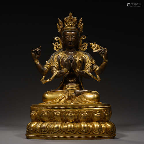 Qing Dynasty of China,Bronze Gilt Buddha Statue