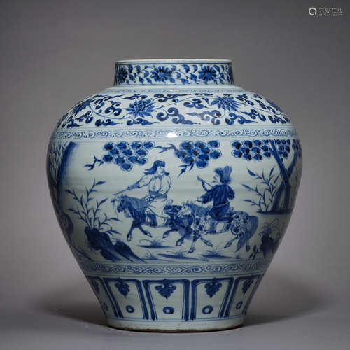 Yuan Dynasty of China,Blue and White Character Large Jar