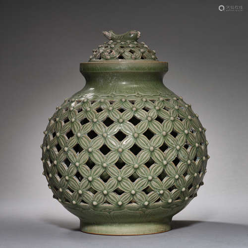 Song Dynasty of China,Celadon Open Work Jar