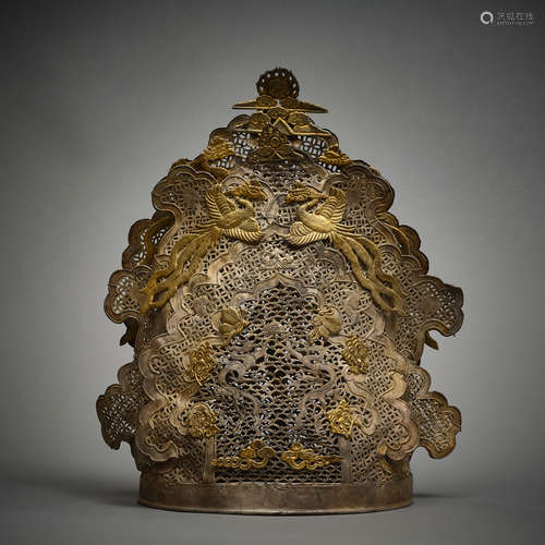 Liao Dynasty of China,Pure Silver Gilt Hat