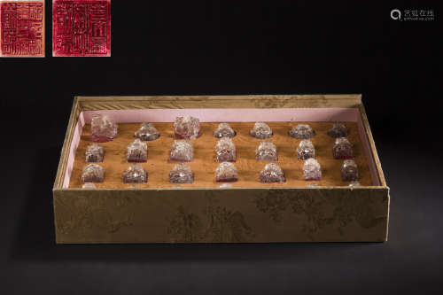 A set of Crystal Seals 清代水晶印
