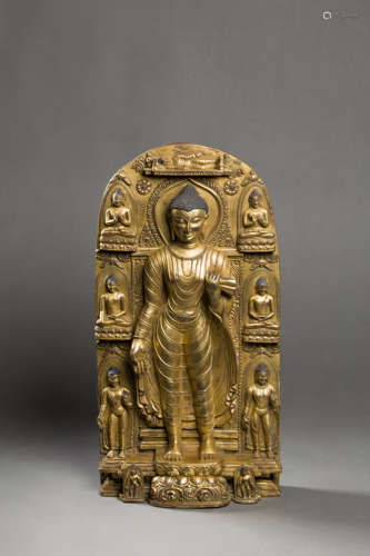 Copper and Golden Sakyamuni Statue from 13rd Century13世纪铜...