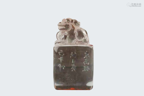 White Crystal Seal in Beast Form白水晶瑞兽印