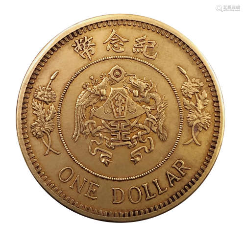 Golden Coin with Human statue纯金人像金币