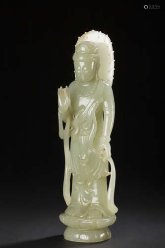 Jade Buddha Statue from Ming明代以前符合唐代玉佛