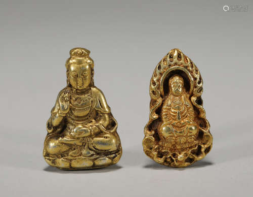 Gilded Buddha pendant from the Qing Dynasty