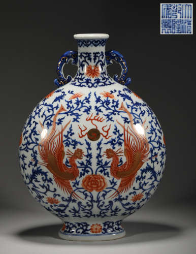 Qianlong Phoenix Bird and Beast Handle Pot from the Qing Dyn...