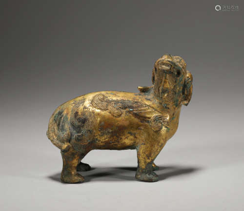 Gilded bronze sheep were produced during the Warring States ...