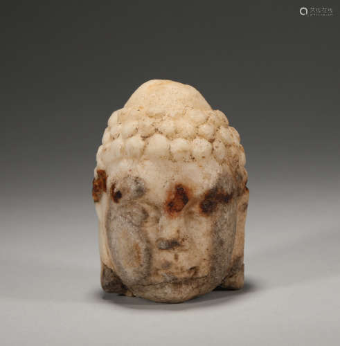 White stone Buddha head from qing Dynasty