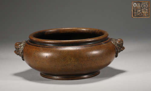 Bronze incense burner from qing Dynasty