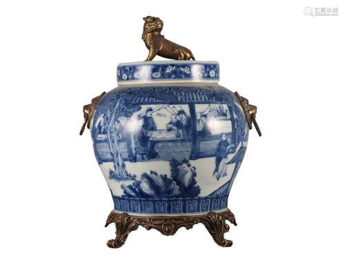 Blue And White Figure Story Jar