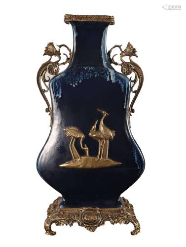 Flambe-Glaze Baluster Vase