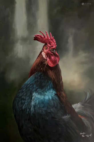 Rooster, Oil Painting
