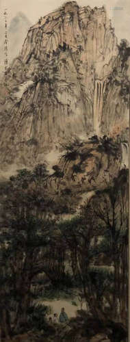 Fu Baoshi, Chinese Landscape Painting Scroll