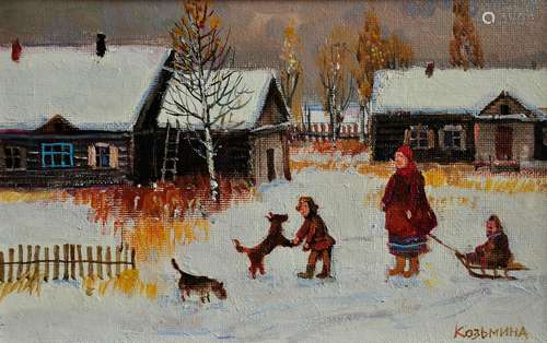 The Winter, Oil Painting On Canvas, Lydia Kozmina