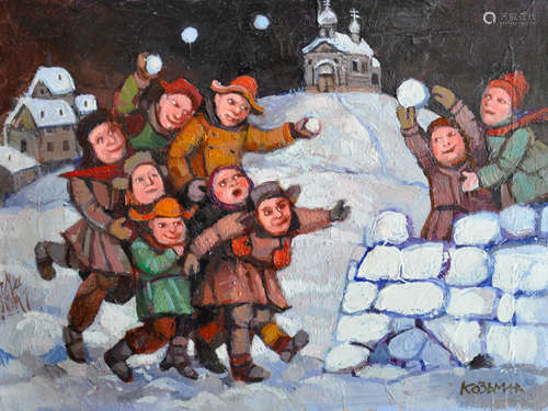 Ice Castle, Oil Painting On Cardboard, Lydia Kozmina