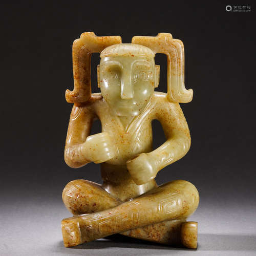 Carved Yellowish Jade Figure